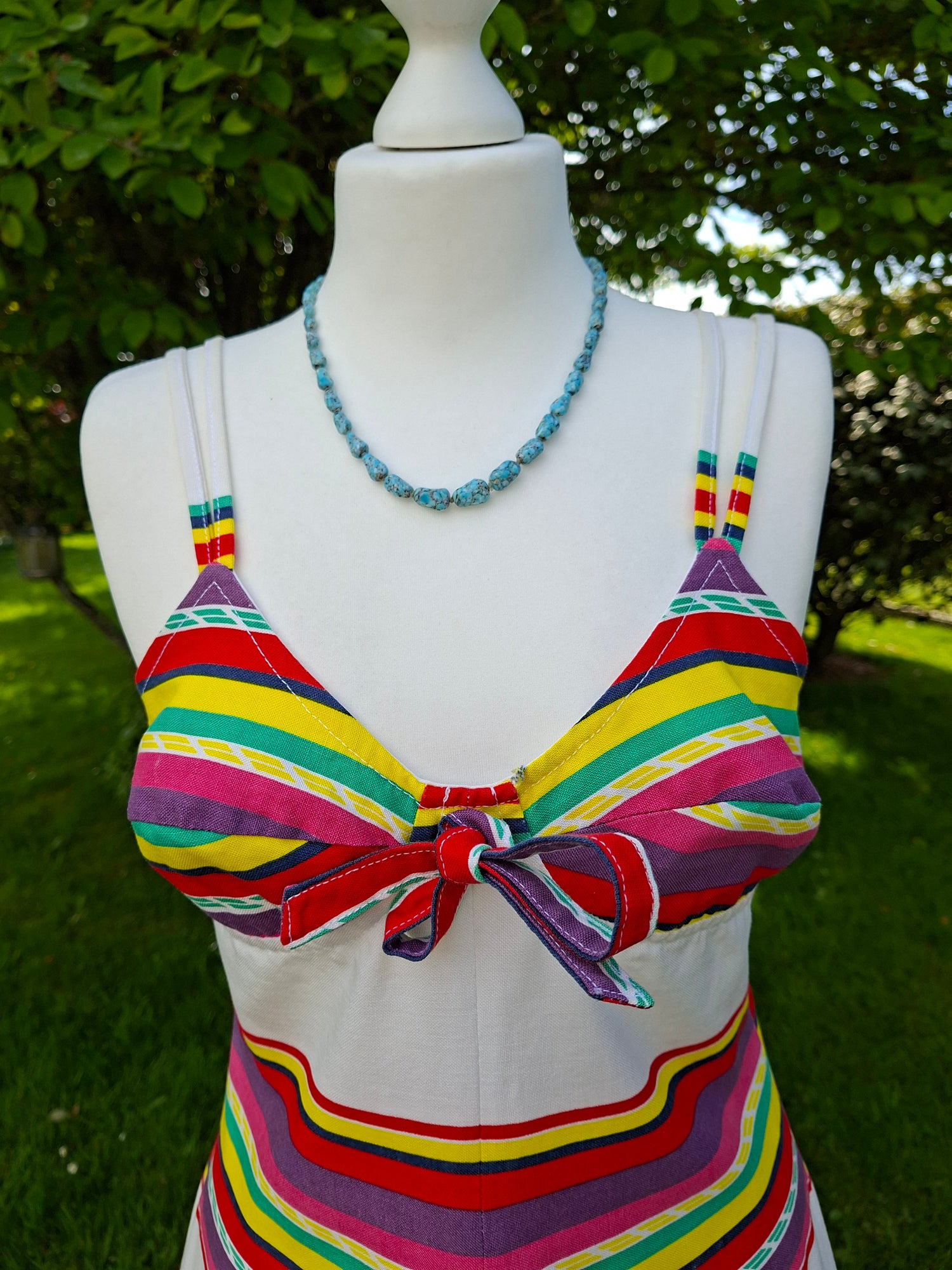 Robe trapéze à rayures 70's