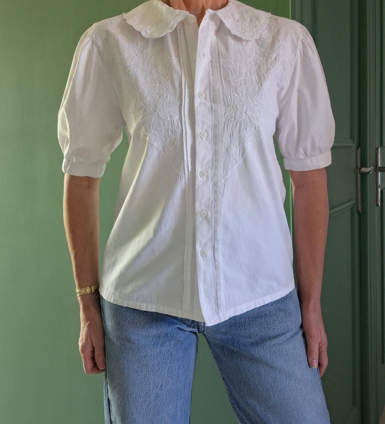Blouse brodée 70's
