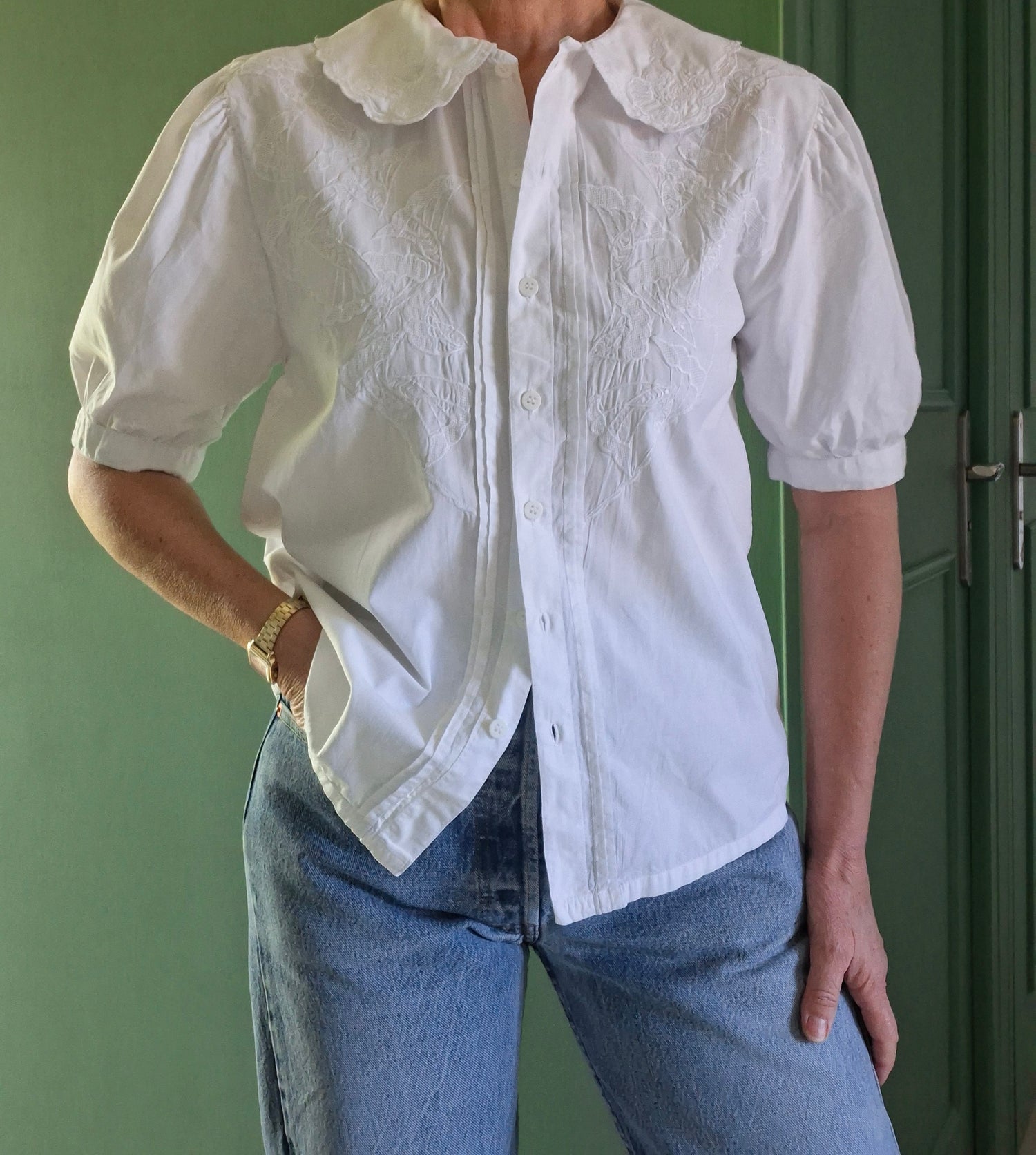 Blouse brodée 70's
