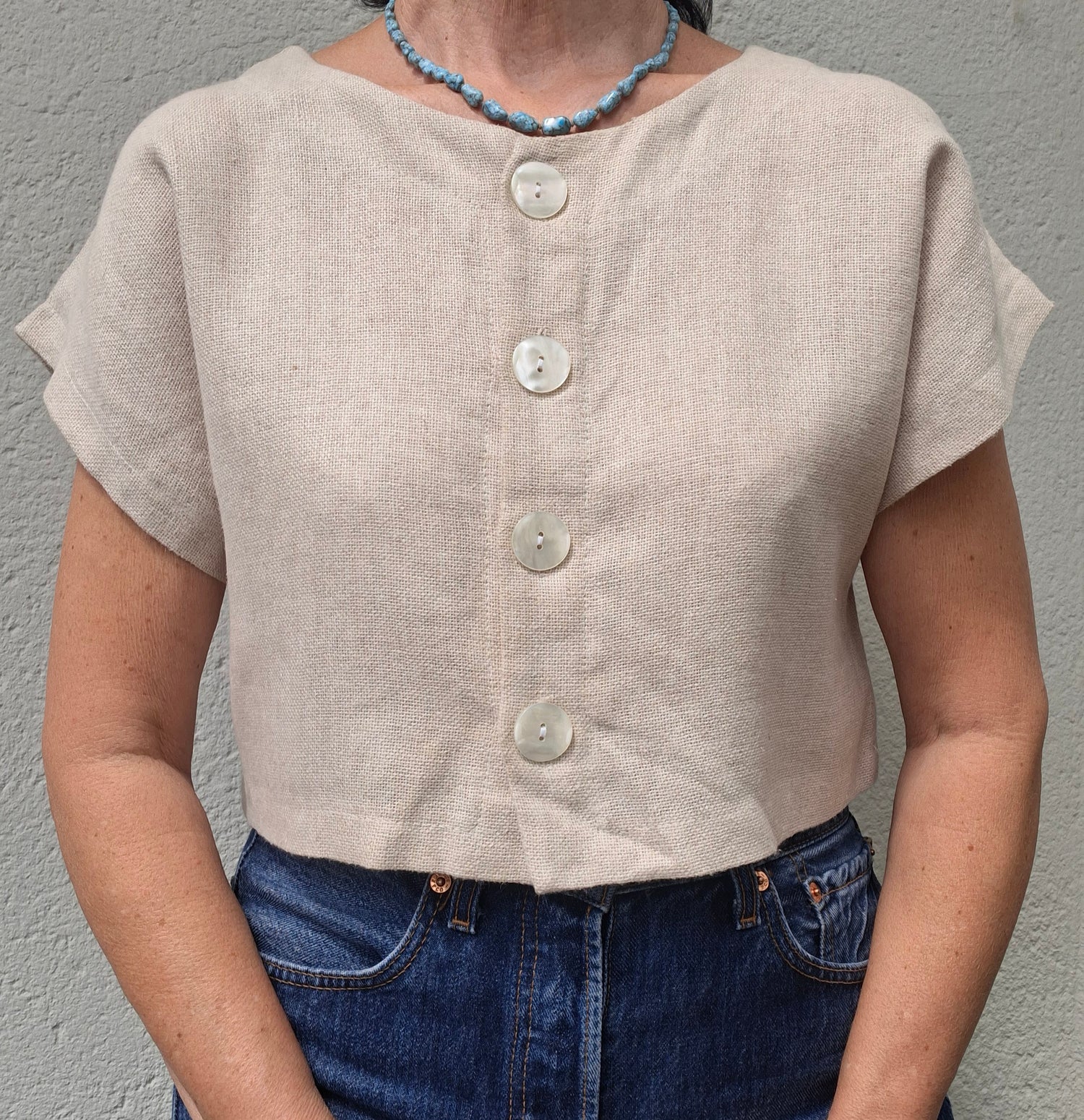 Crop top en lin