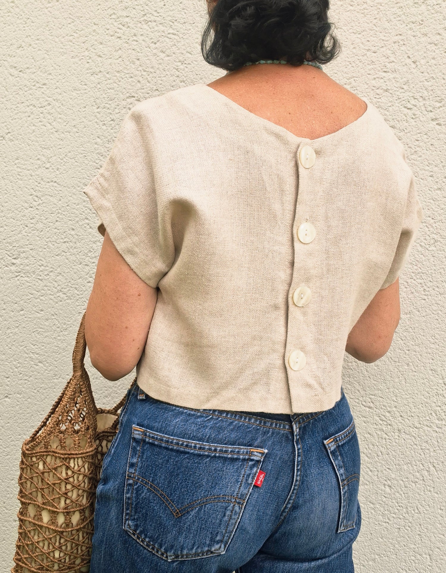Crop top en lin