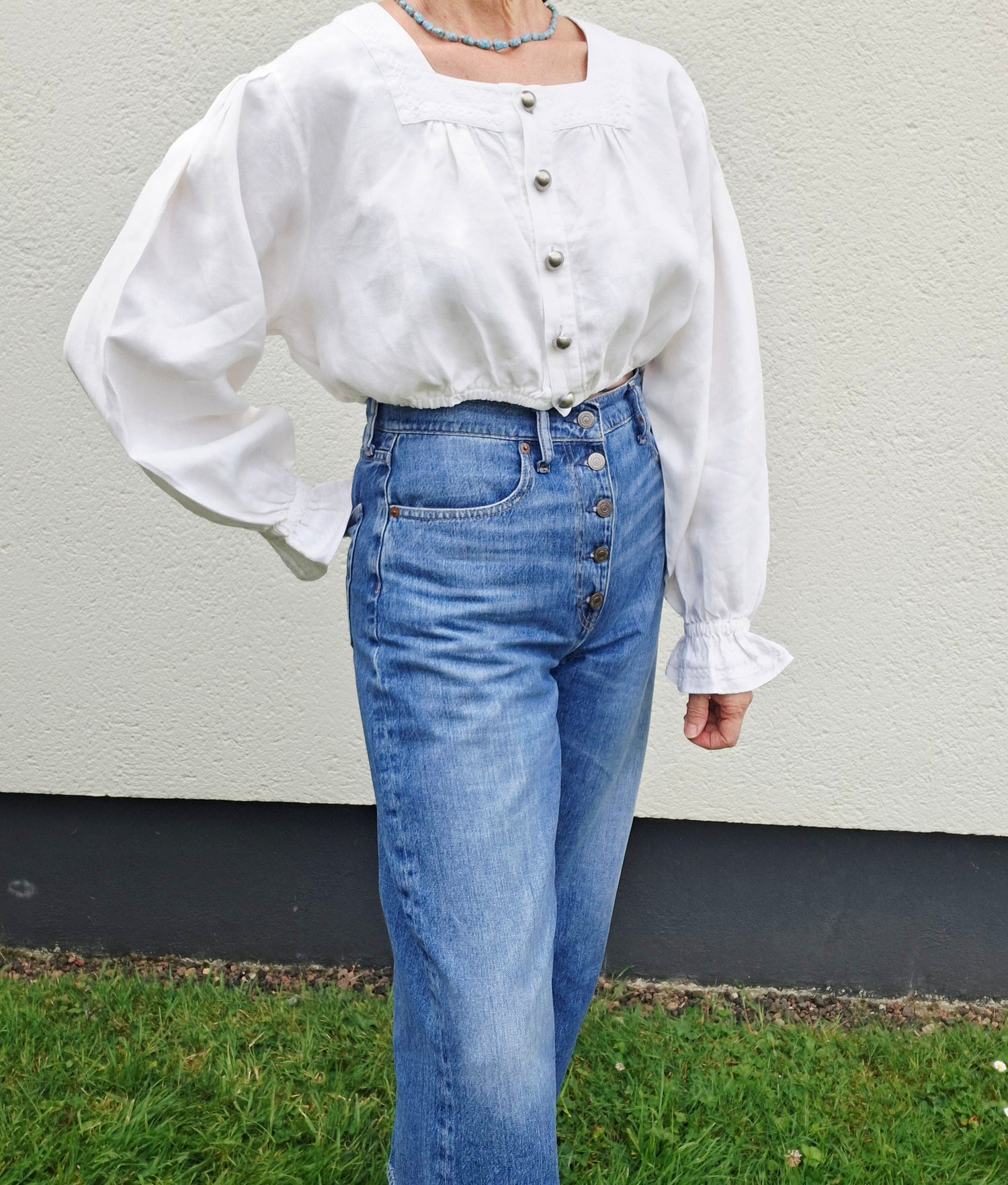 Crop top Autrichien en lin