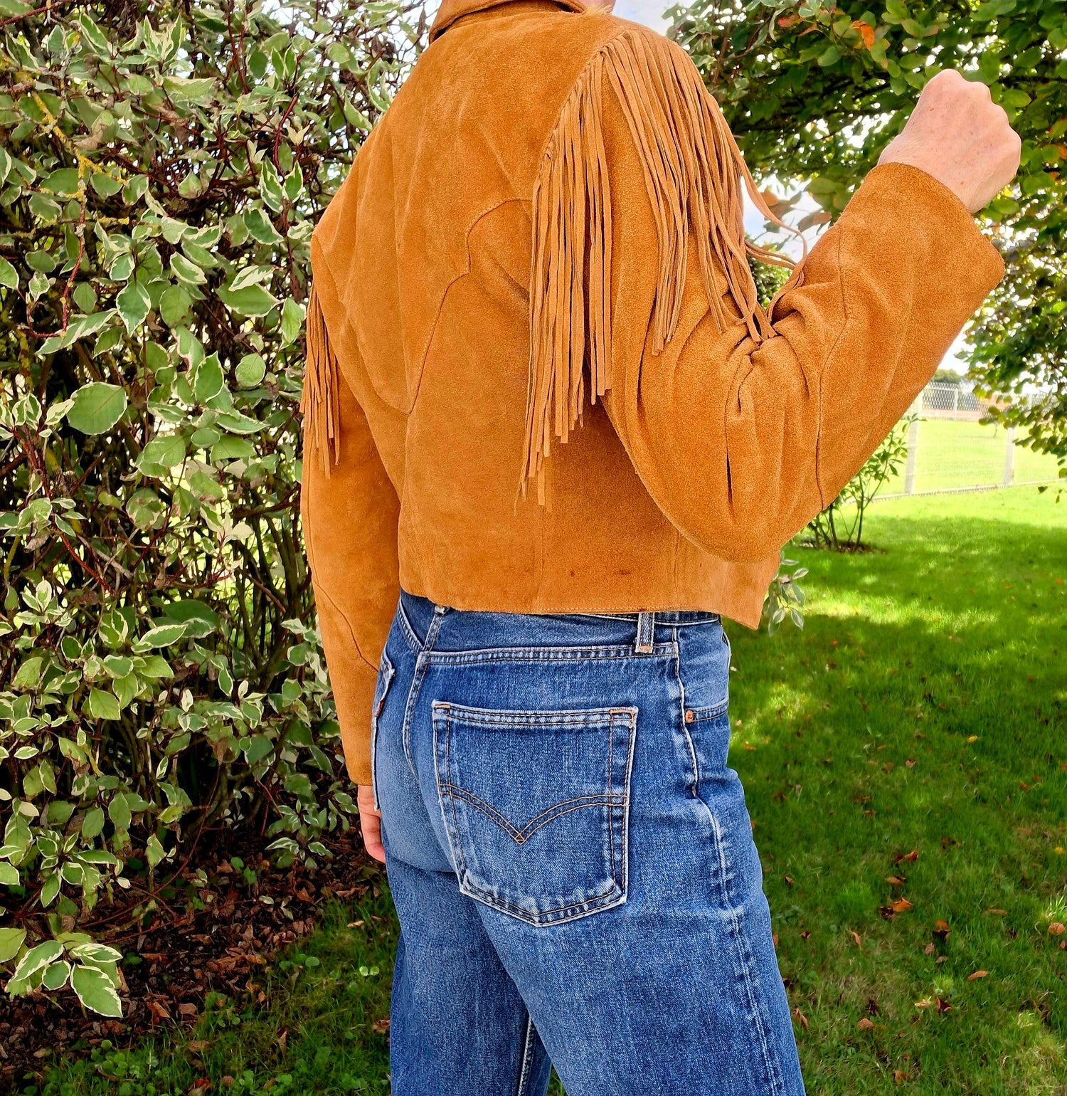 Veste à franges en daim