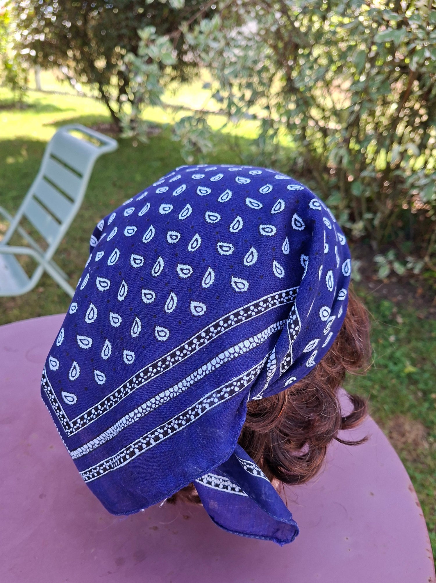 Bandana en coton bleu
