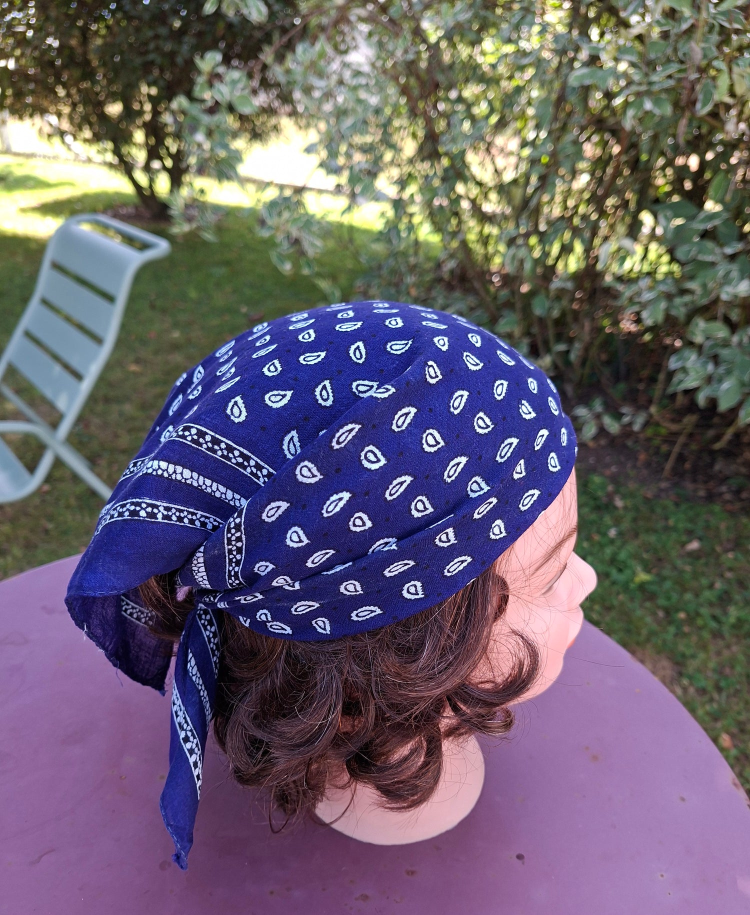 Bandana en coton bleu