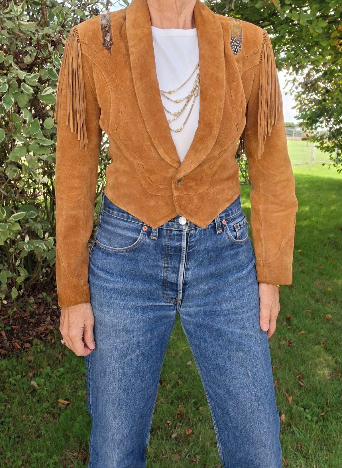 Veste à franges en daim
