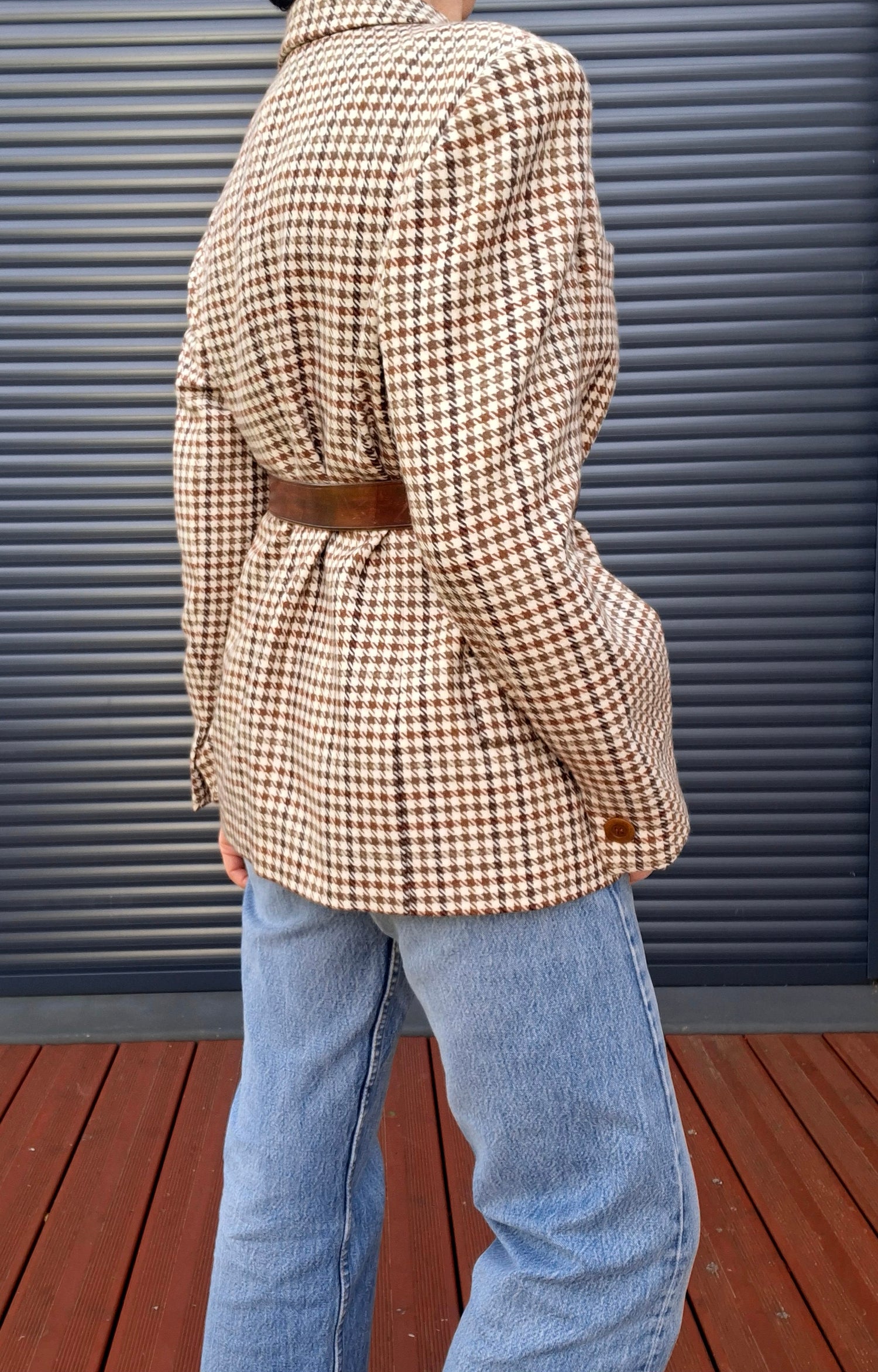 Blazer en laine pied de poule