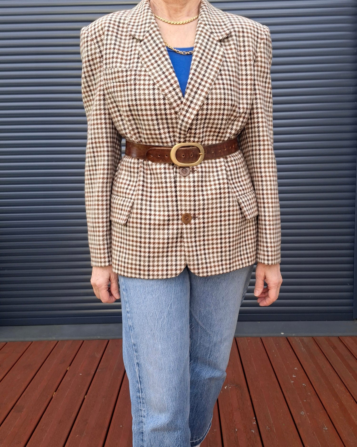 Blazer en laine pied de poule