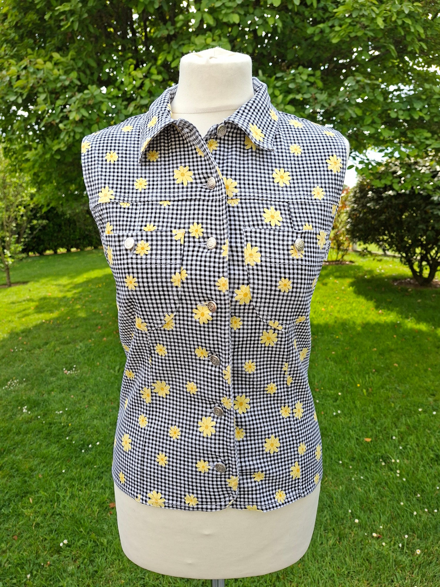 Top vichy à fleurs 90's