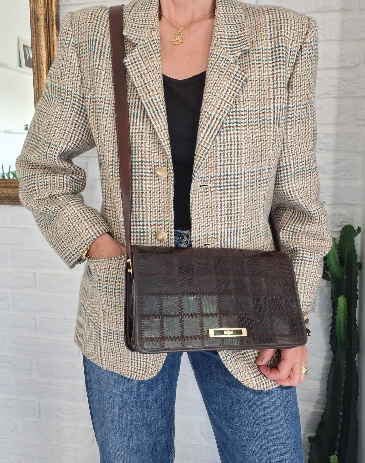 Sac en cuir patchwork 70's