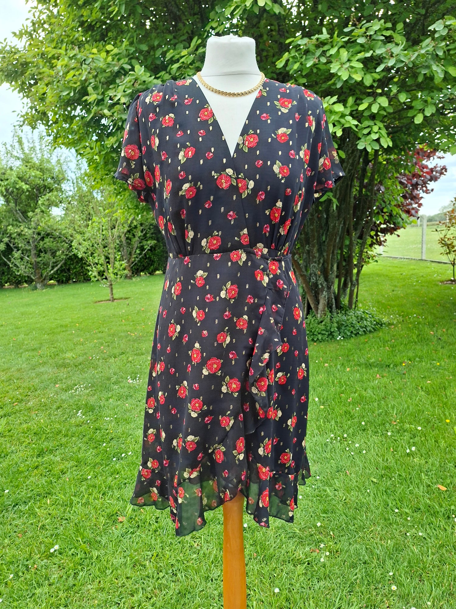Robe portefeuille à fleurs