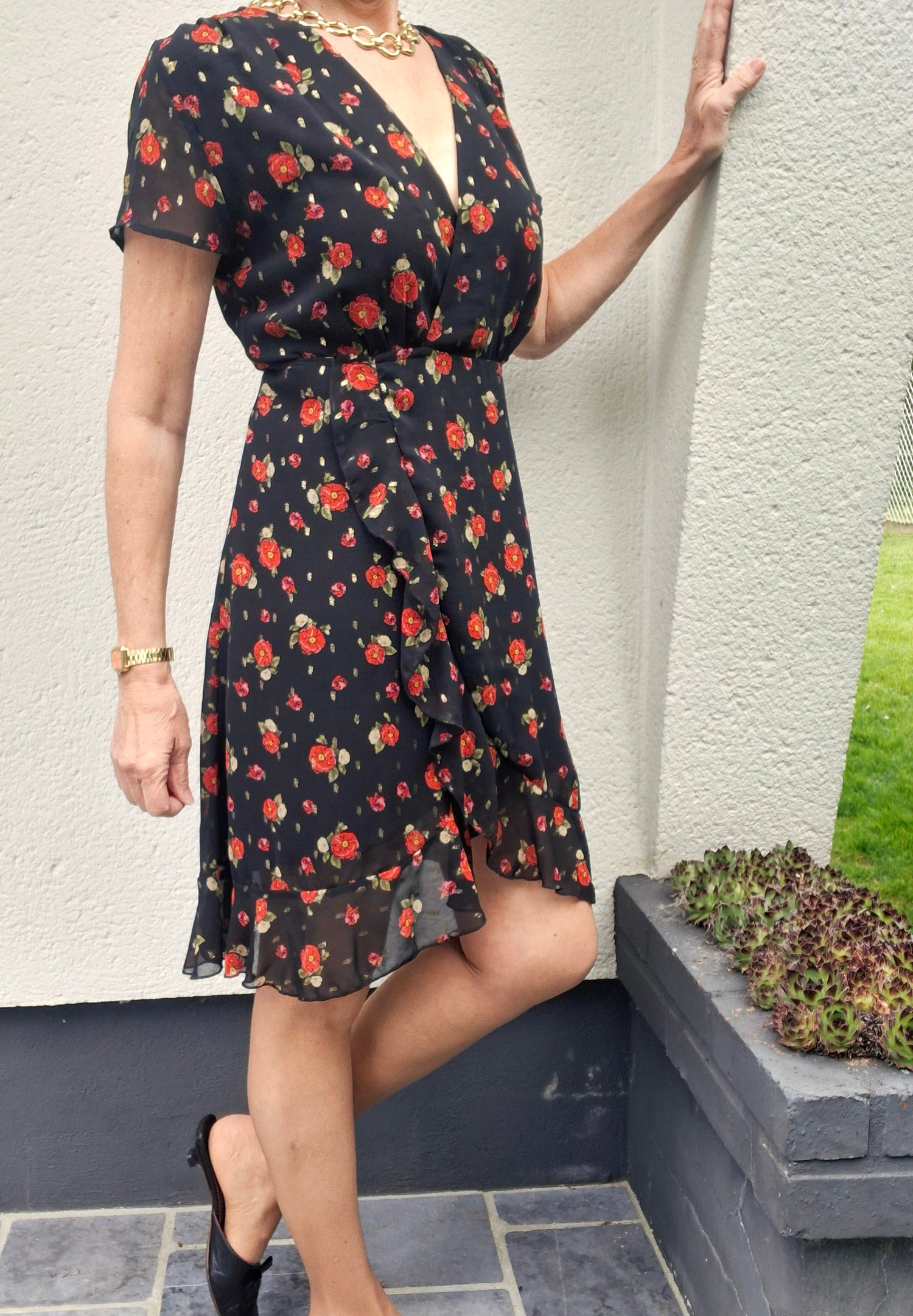 Robe portefeuille à fleurs
