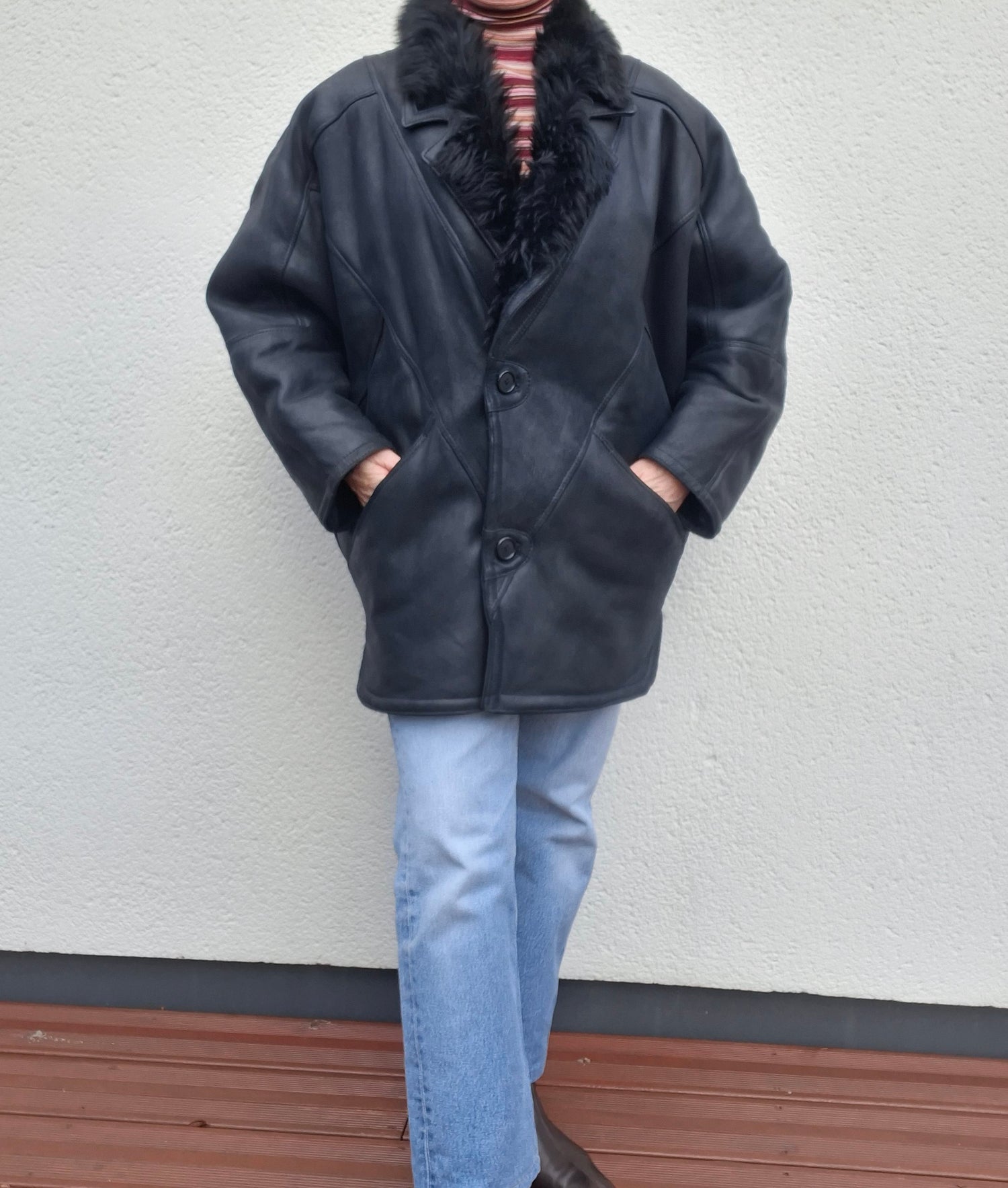 Peau Lainée Noire 80'S