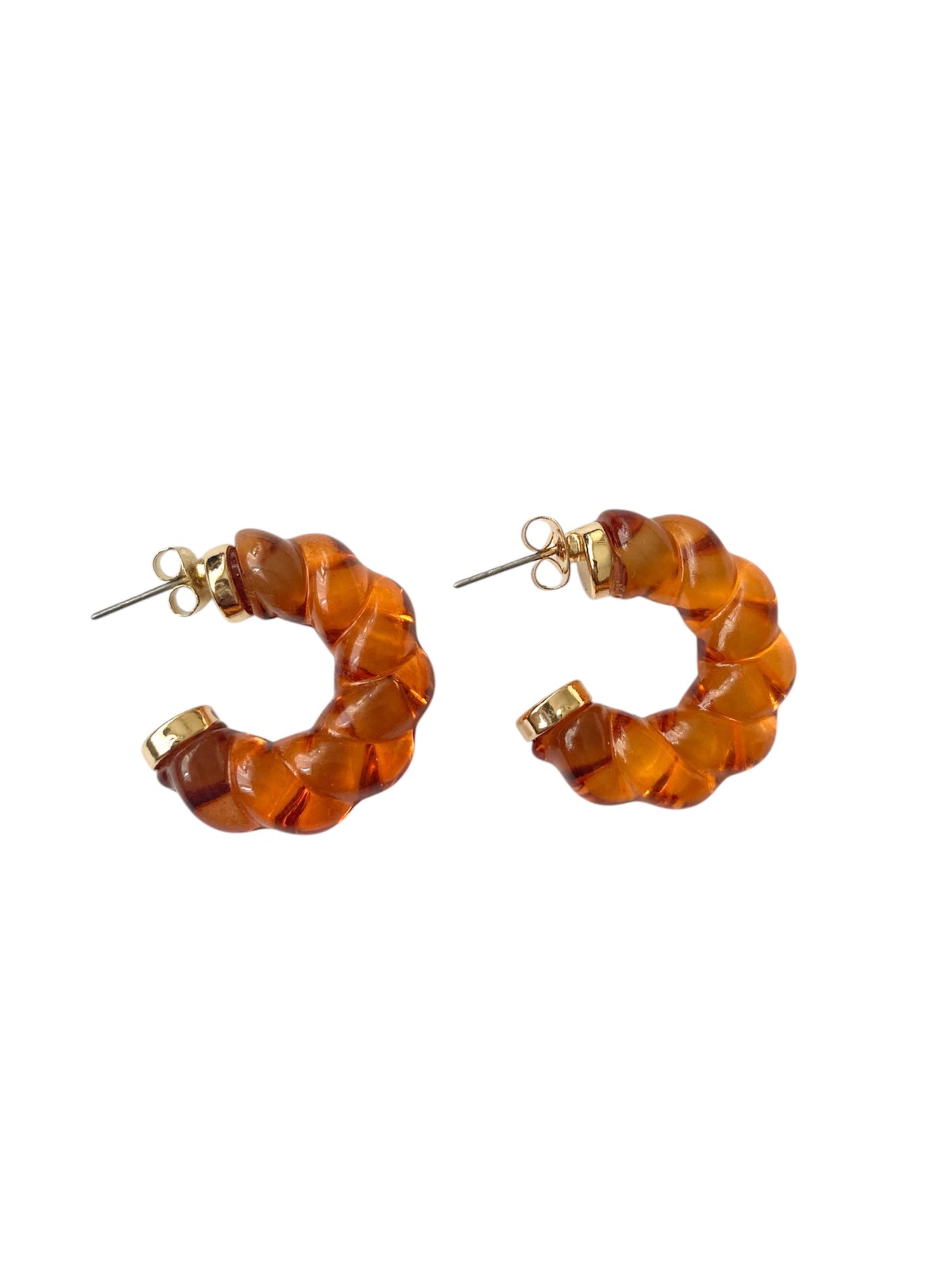 Pendientes Aro Transparente Coral