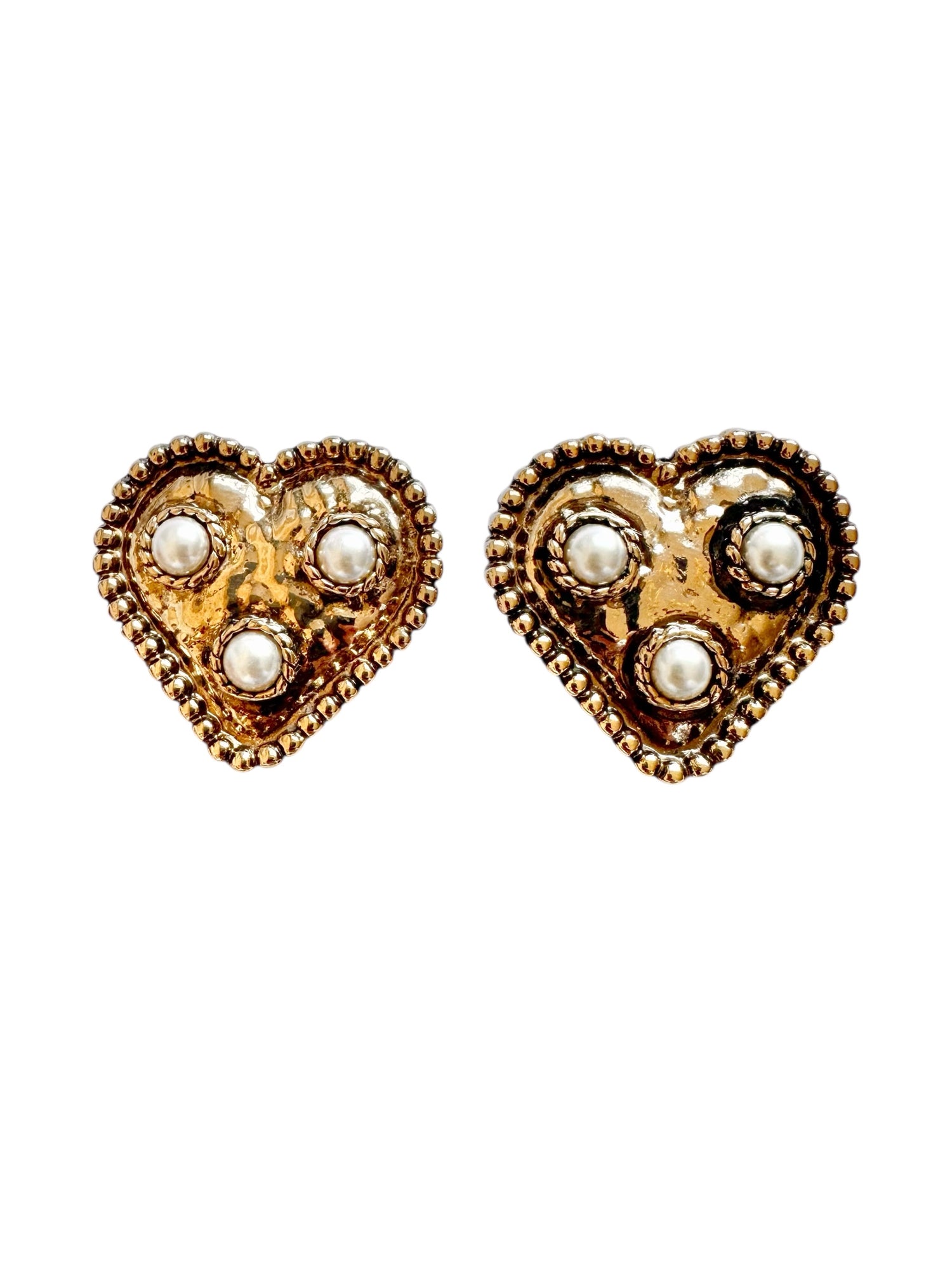 Boucles d'oreilles clips coeurs