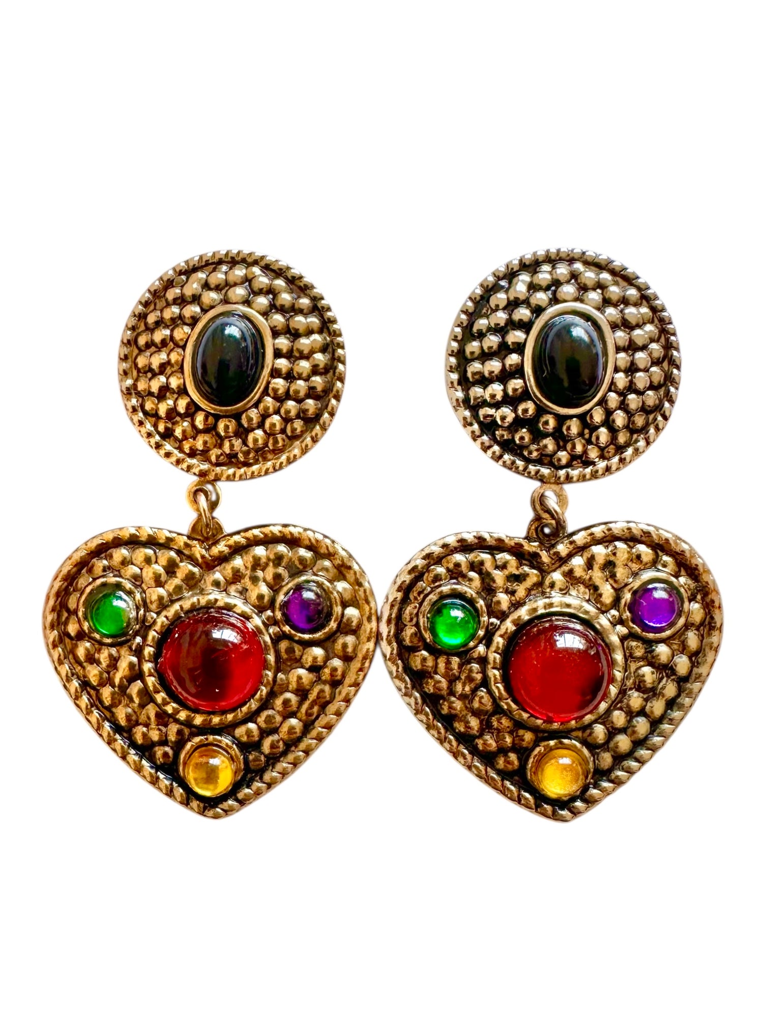 Boucles d'oreilles clips coeurs