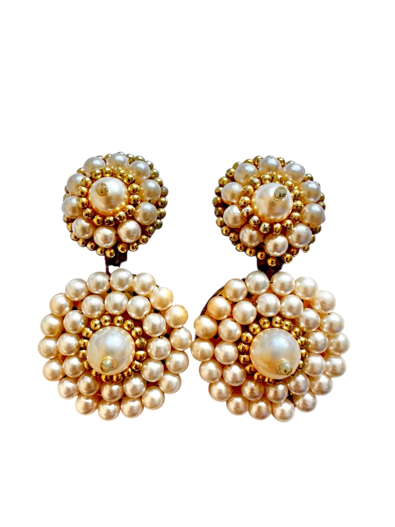 Boucles d'oreilles clips perles