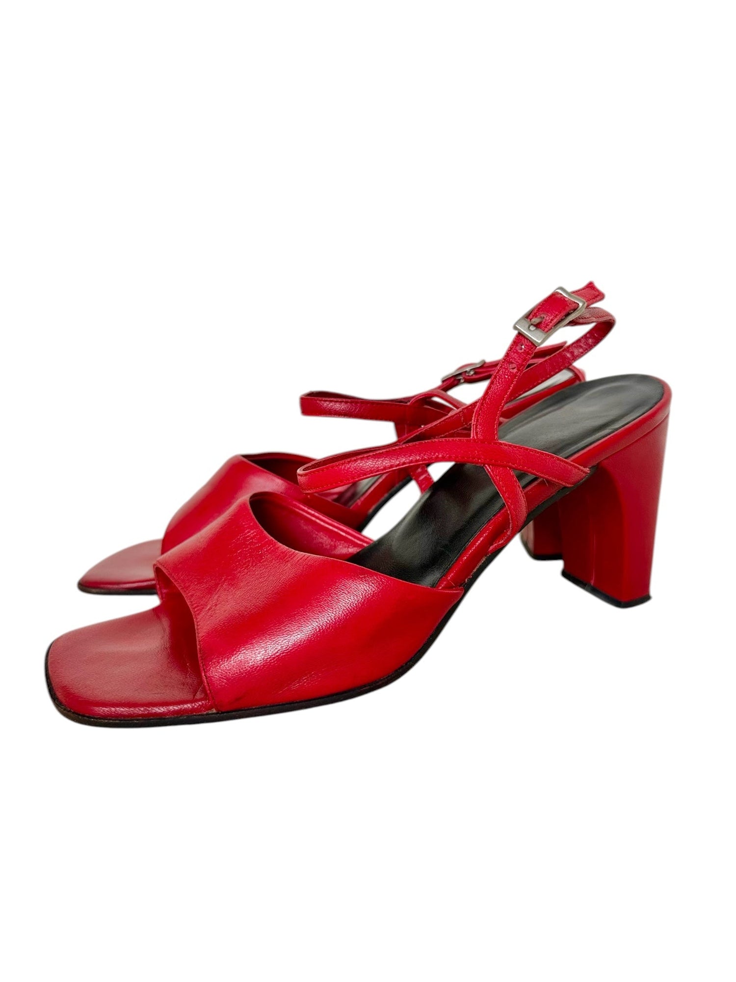 Sandales talons en cuir