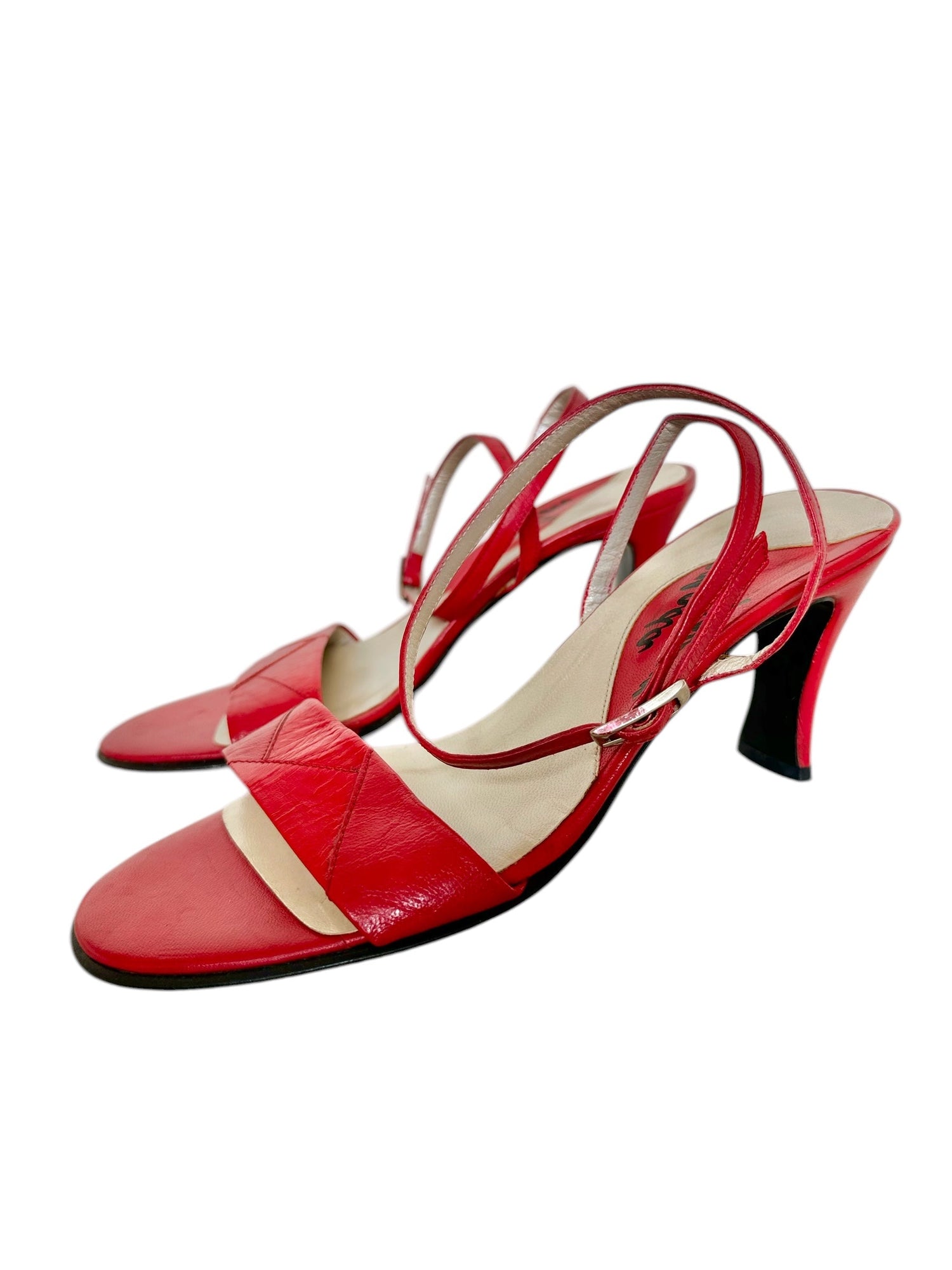 Sandales talons en cuir