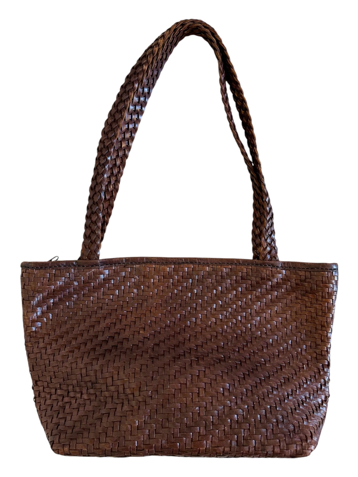 Panier en cuir tréssé