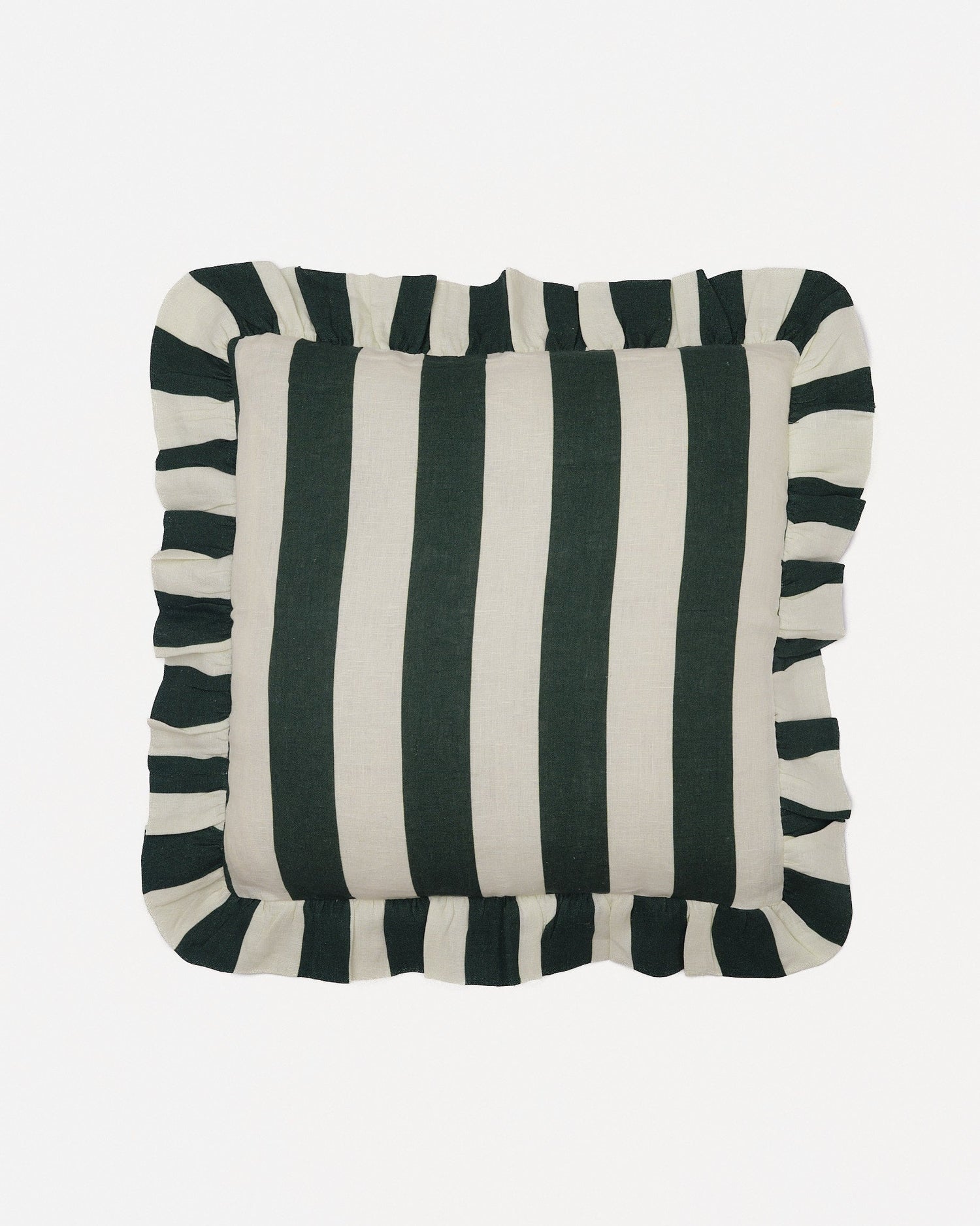 Forest Green Wide Stripe Cushion Cover