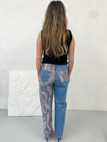 Rae High Waisted Organic Mom Fit Sparkle Jeans Pink