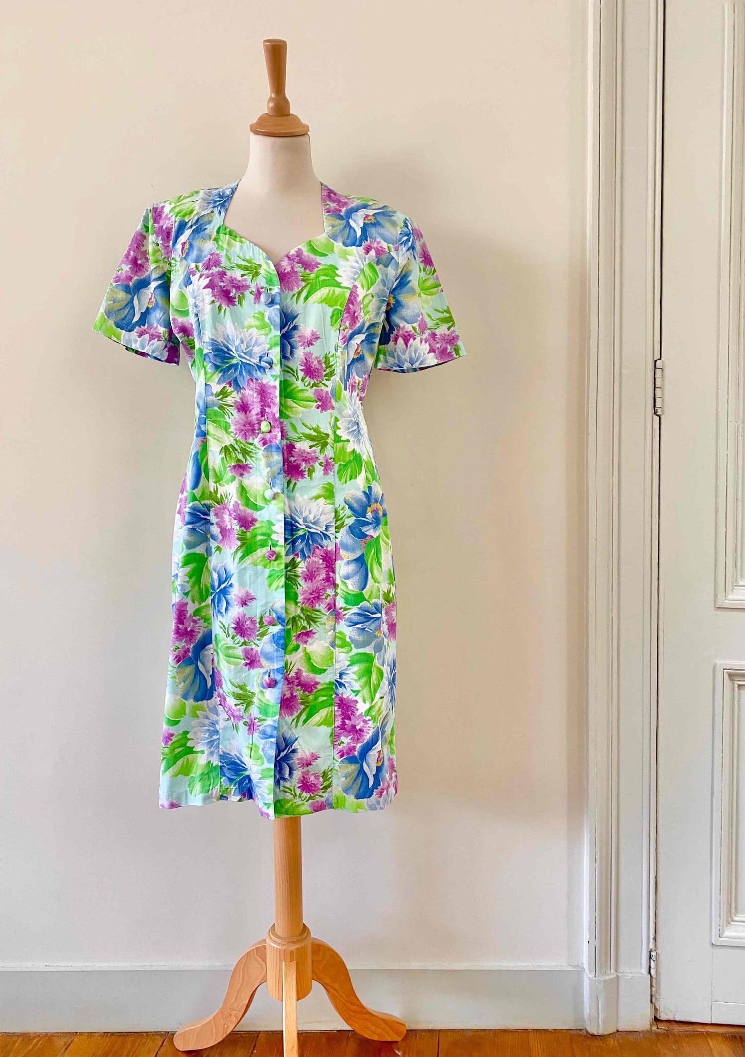 Button-up floral dress