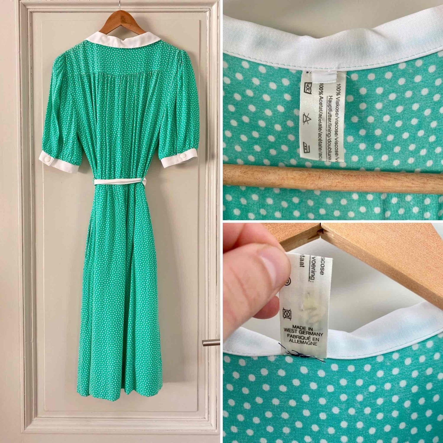 Polka dot belted dress