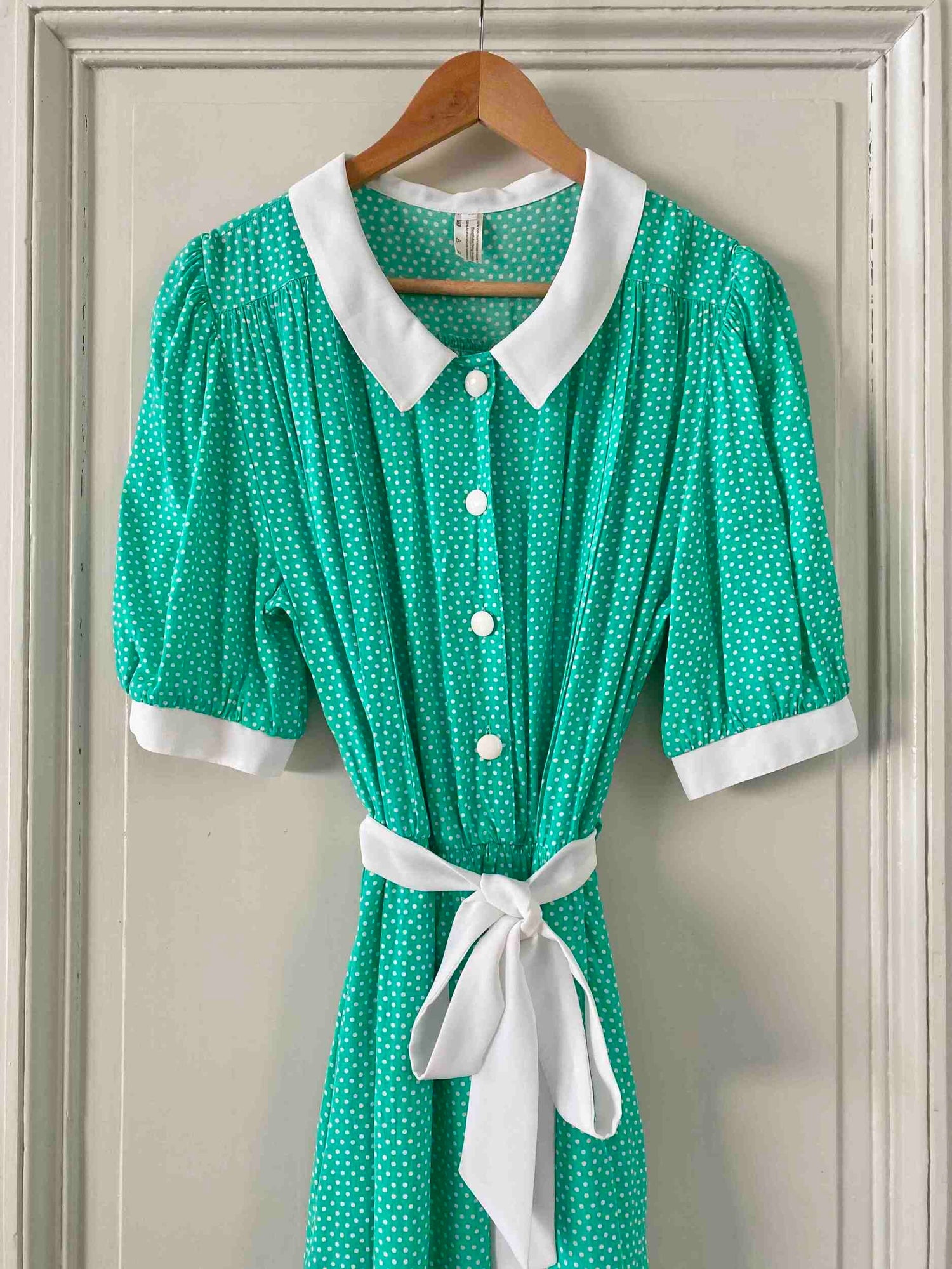 Polka dot belted dress