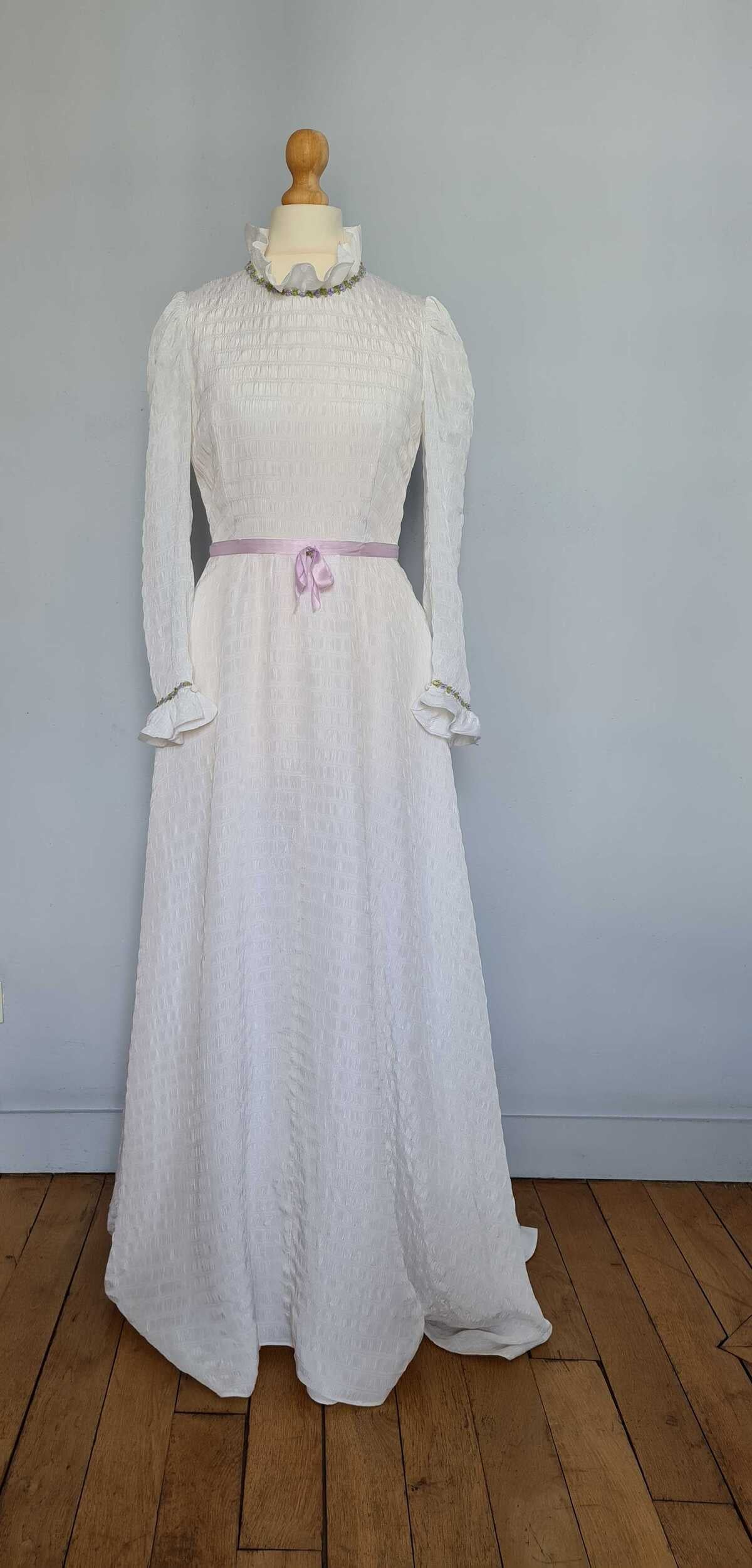 Wedding dress with ruffles