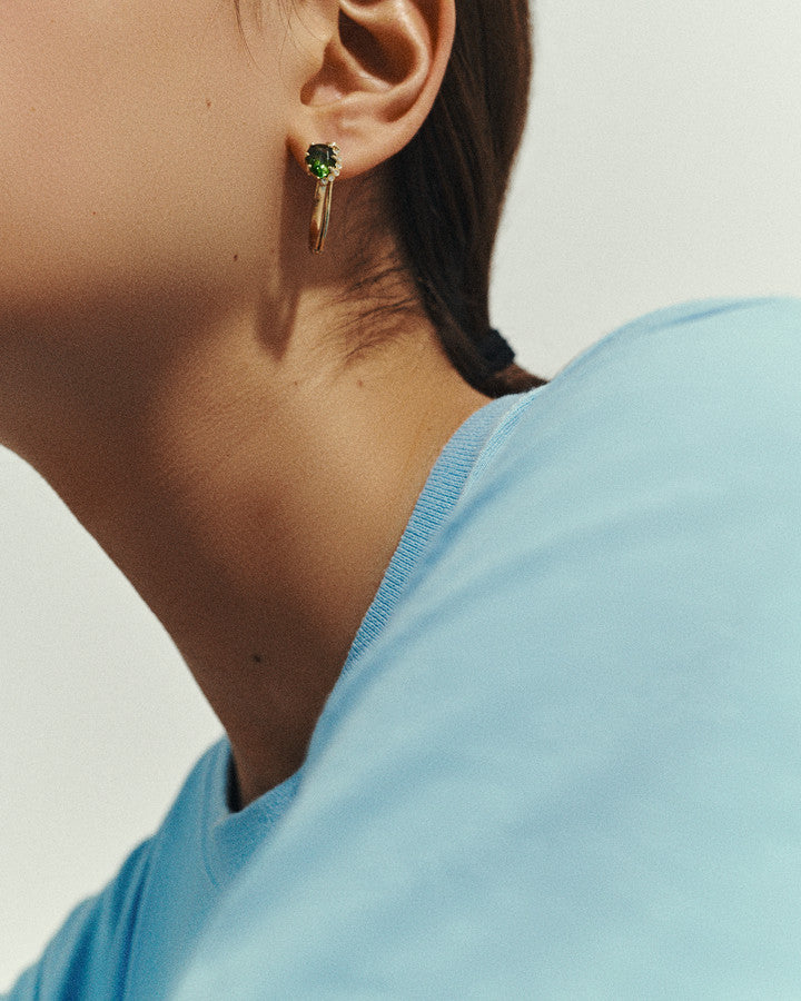 Paire de boucles d'oreilles Sun N°1 tourmaline vert