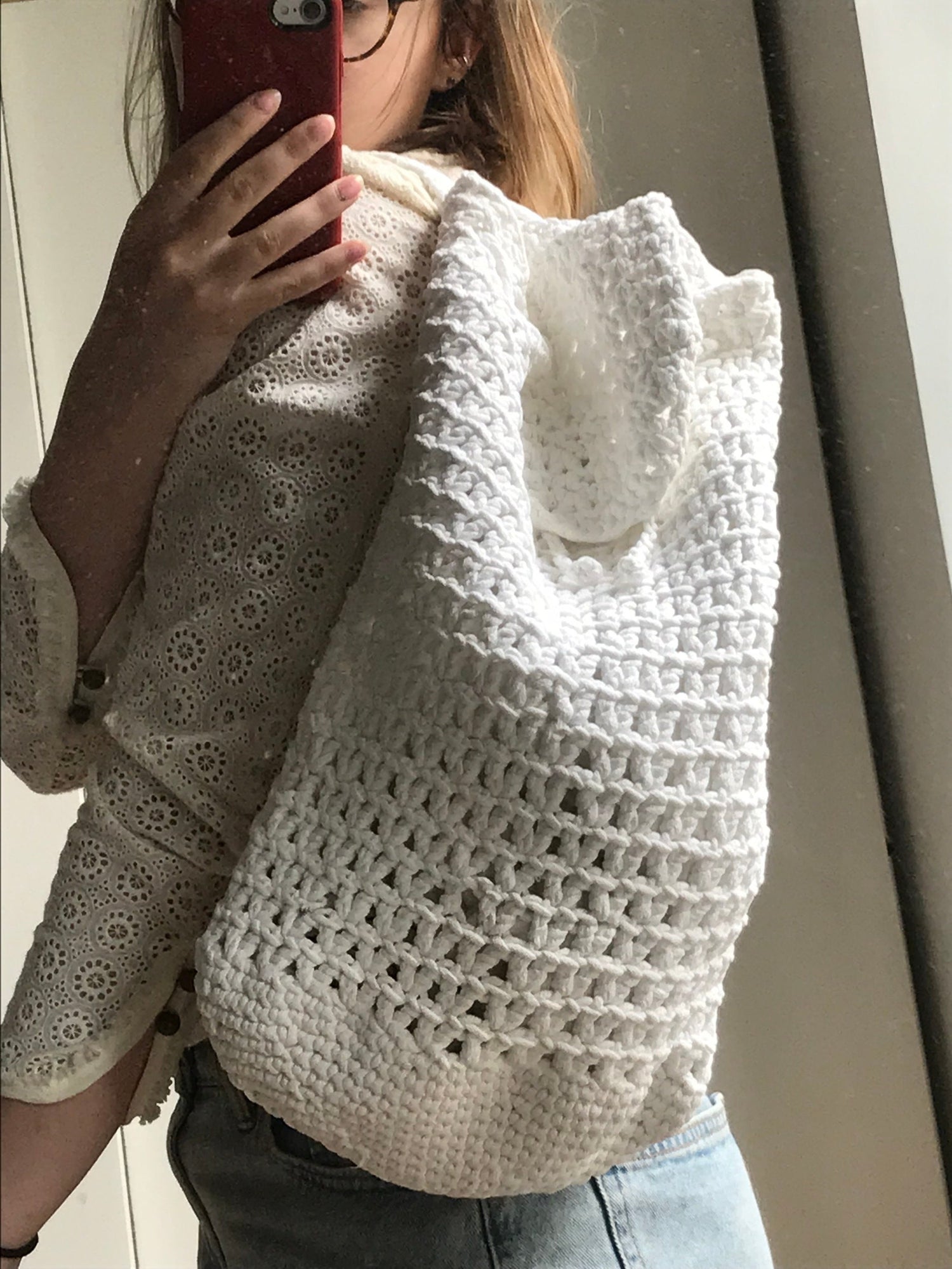 Crocheted backpack