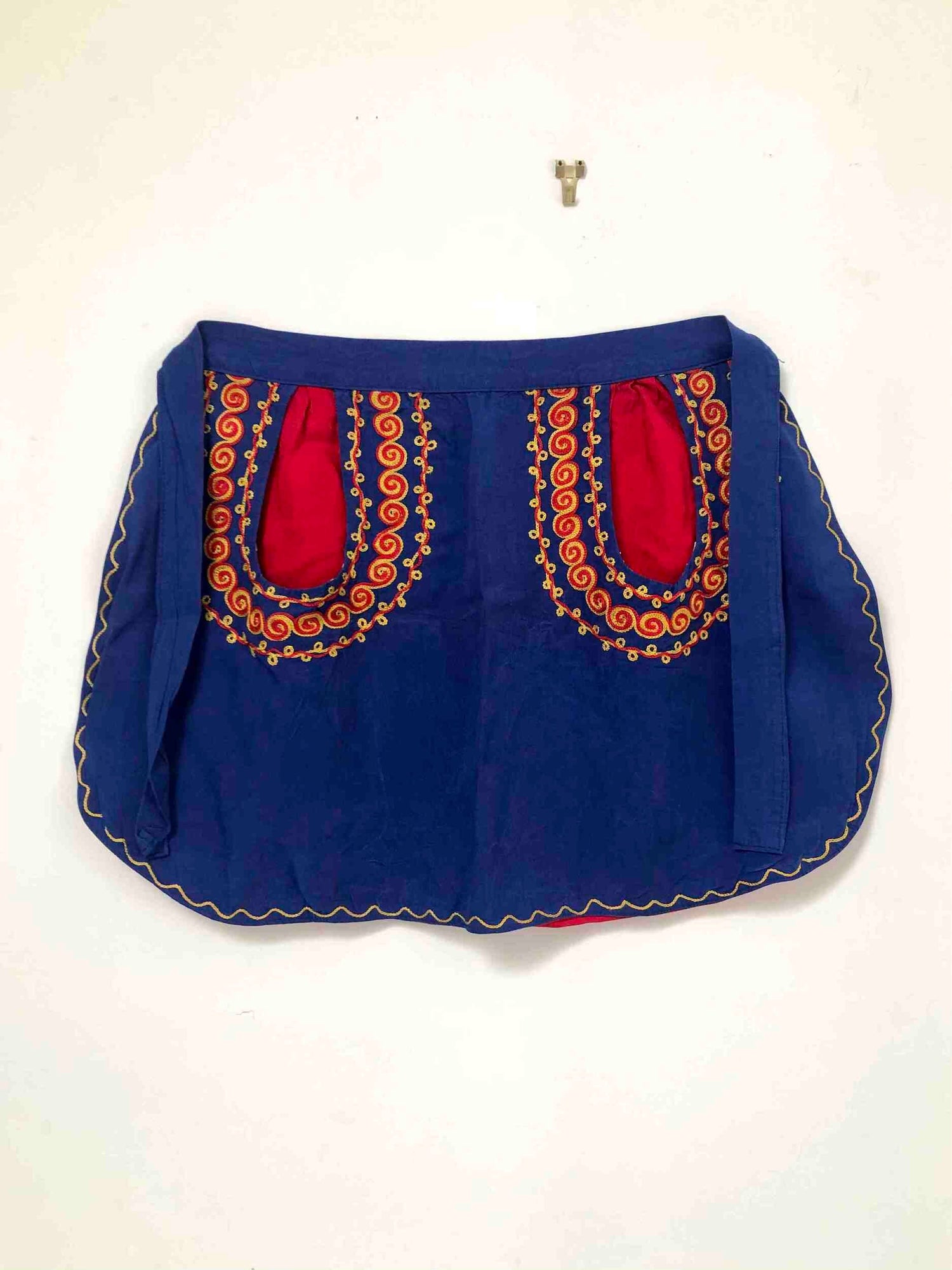Embroidered cotton apron