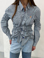 Tia Upcycled Check Shirt Black