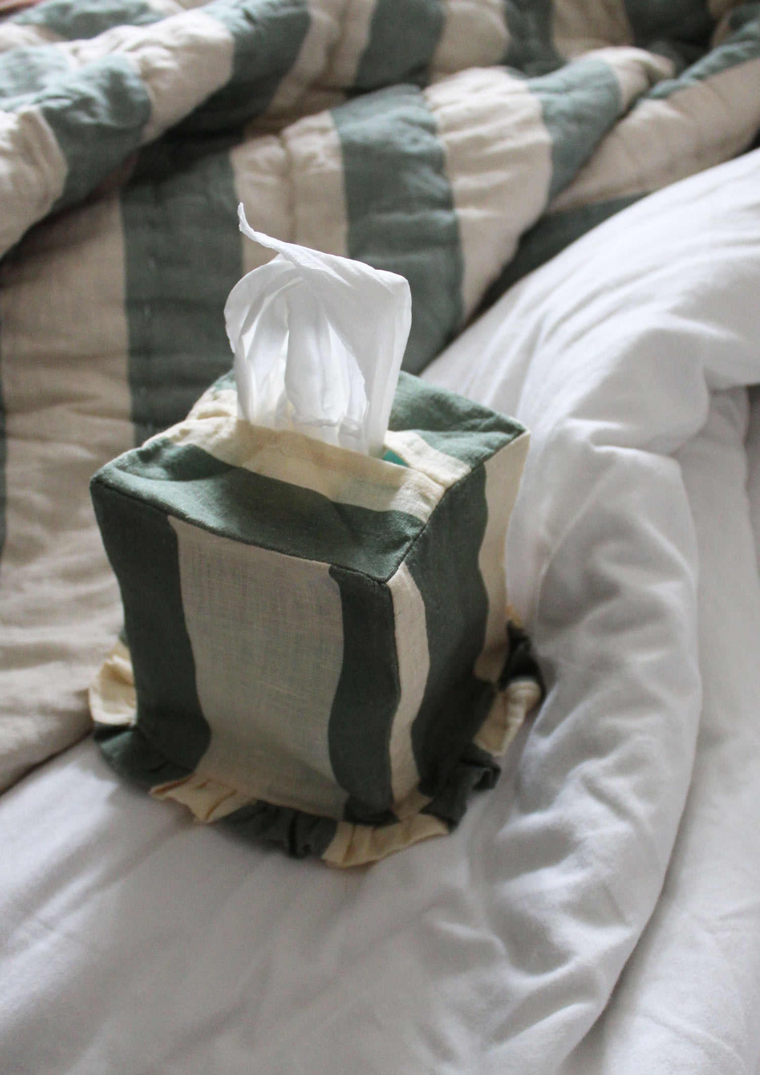 Sea Green Square Tissue Box Cover