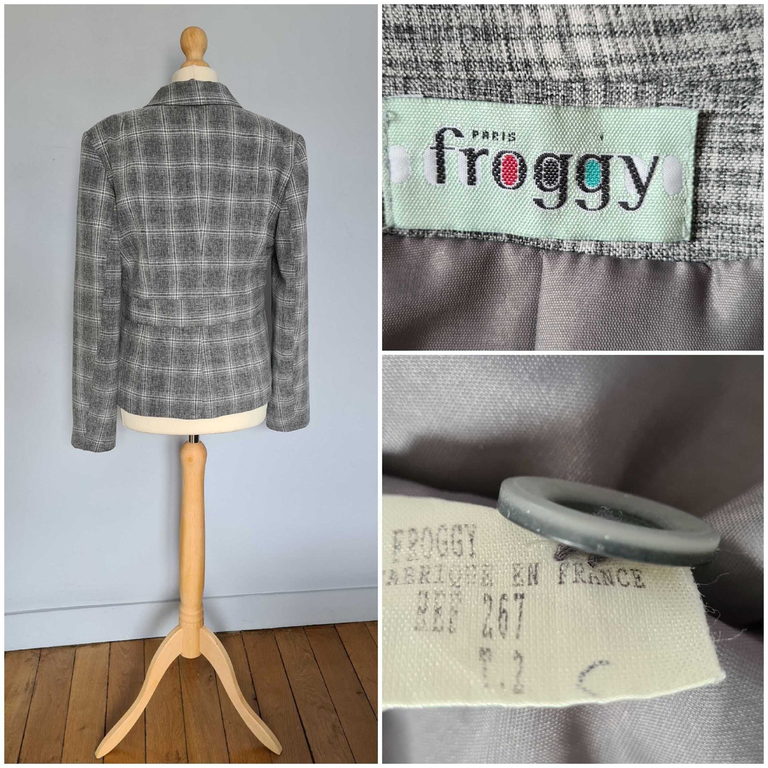 Veste courte à carreaux