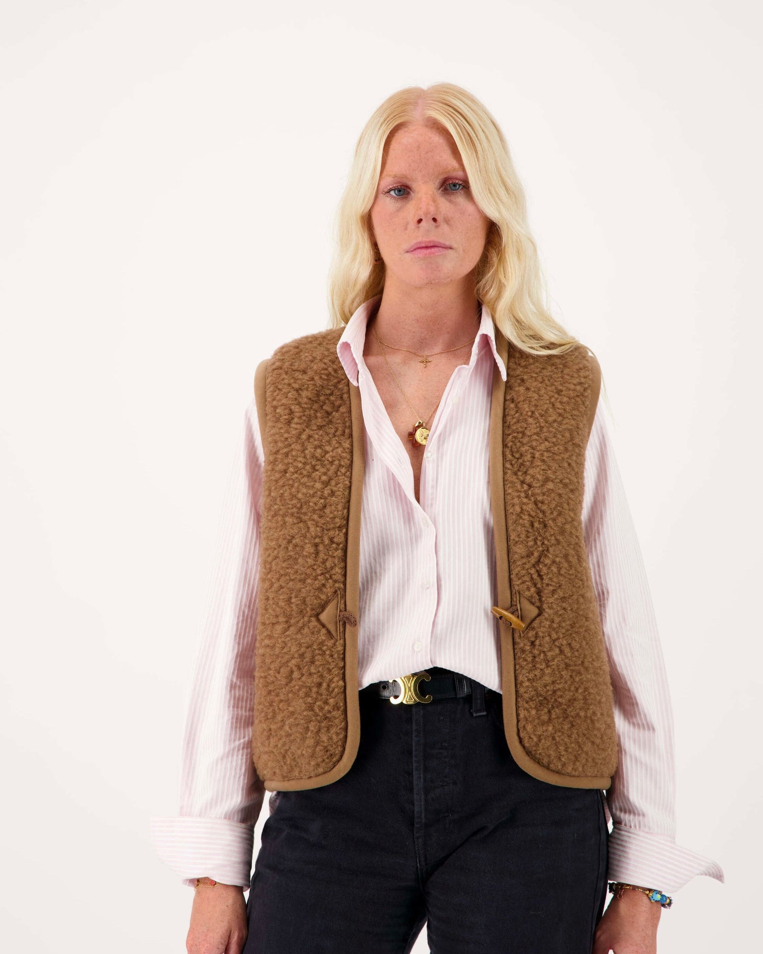 Veste-sans-manche-mouton-marron