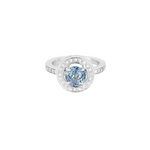 Bague en or gris saphir et diamants