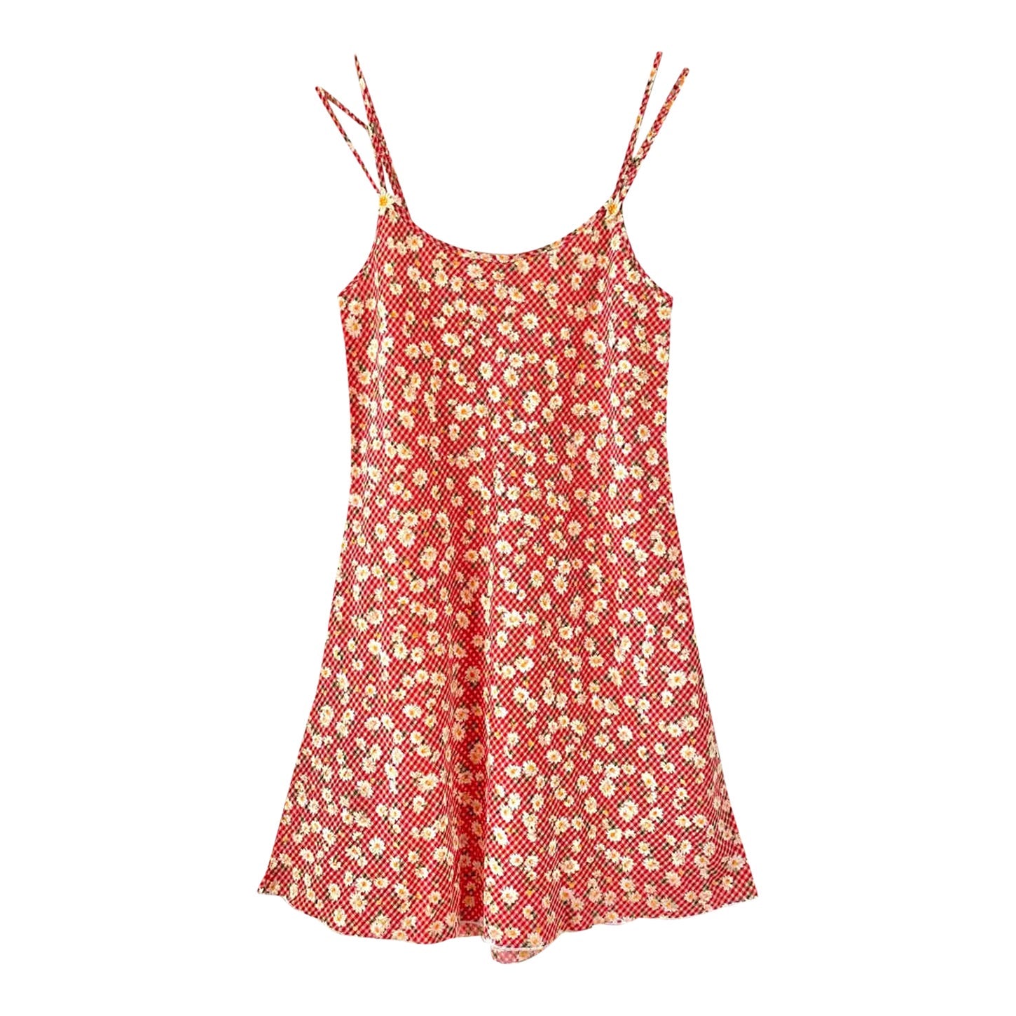 Vichy dress with floral print