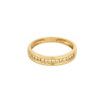 Fine Bague jonc or jaune et diamants