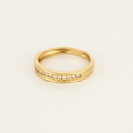 Fine Bague jonc or jaune et diamants