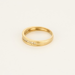 Fine Bague jonc or jaune et diamants