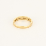 Fine Bague jonc or jaune et diamants
