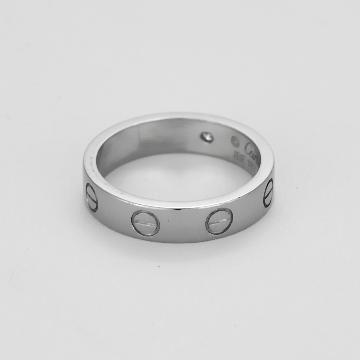 CARTIER - LOVE - Bague Alliance Or Gris et Diamant