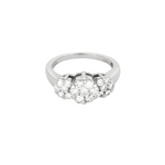 Bague "Fleurs" en or gris 14K et diamants