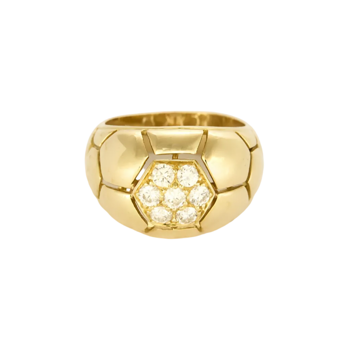 ALDEBERT- Bague en or jaune et diamants