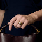 ALDEBERT- Bague en or jaune et diamants