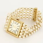 CHANEL - Mademoiselle - Montre bijou or jaune et perles