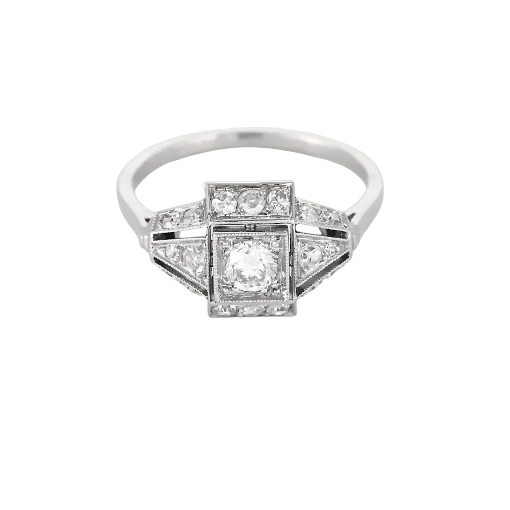 Bague en platine et diamants
