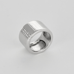 Bague bandeau en or blanc et diamants
